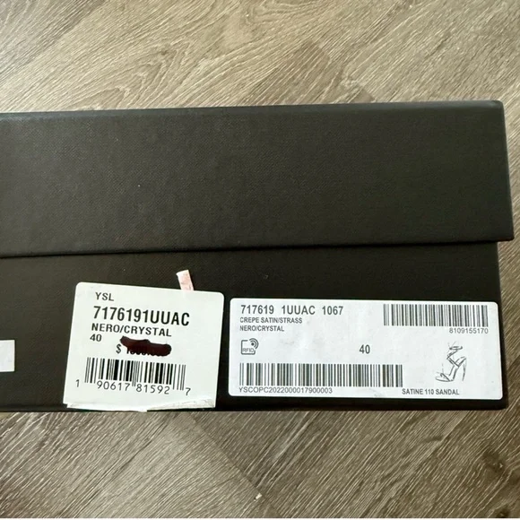 ❗️SOLD❗️Saint Laurent 110mm rhinestone-embellished straps sandals heels black - Picture 8 of 8